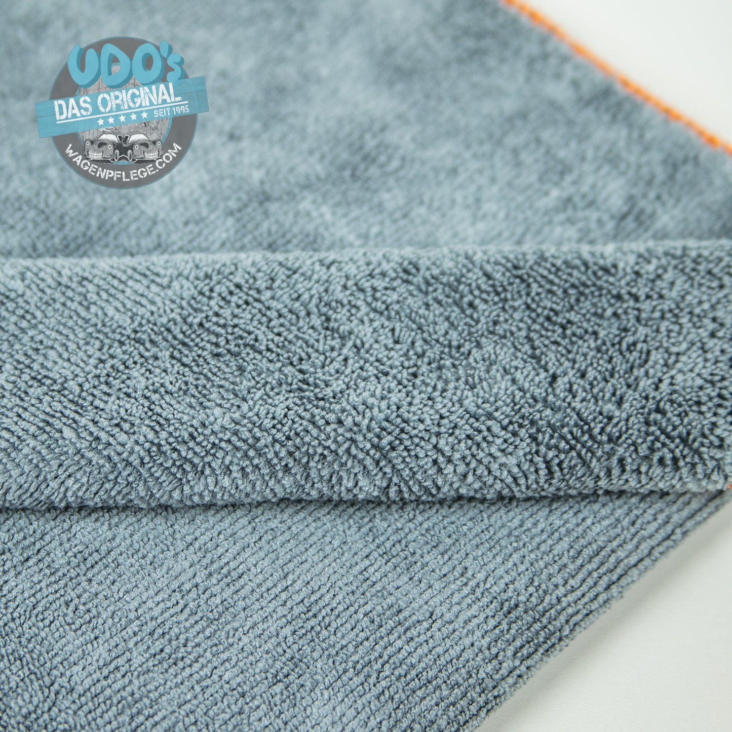 Udo´s Microfaser "NANO" DOPPELWEB grau/Saum Orange